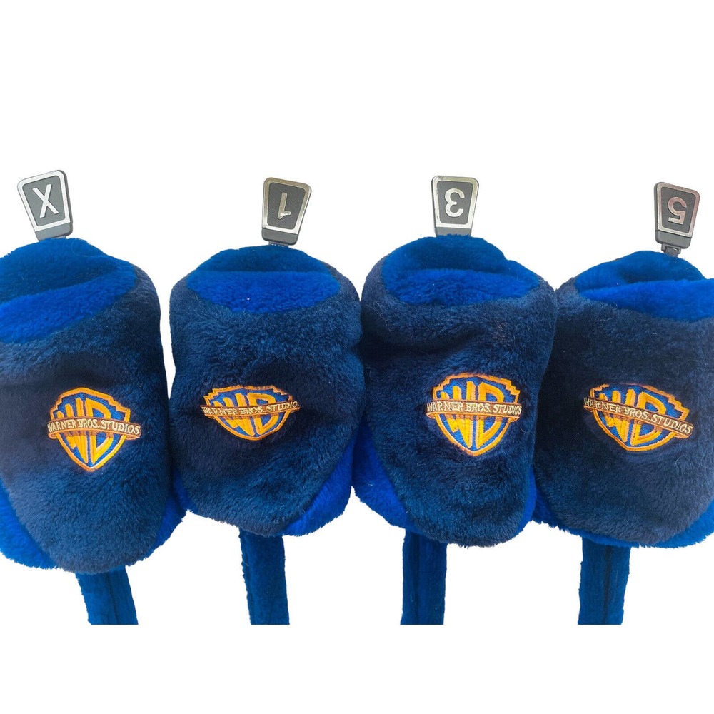 WB 4pcs Golf Plush Club Head Covers Warner Brothers Logo Blue Fresh X,1,3,5 Xlnt